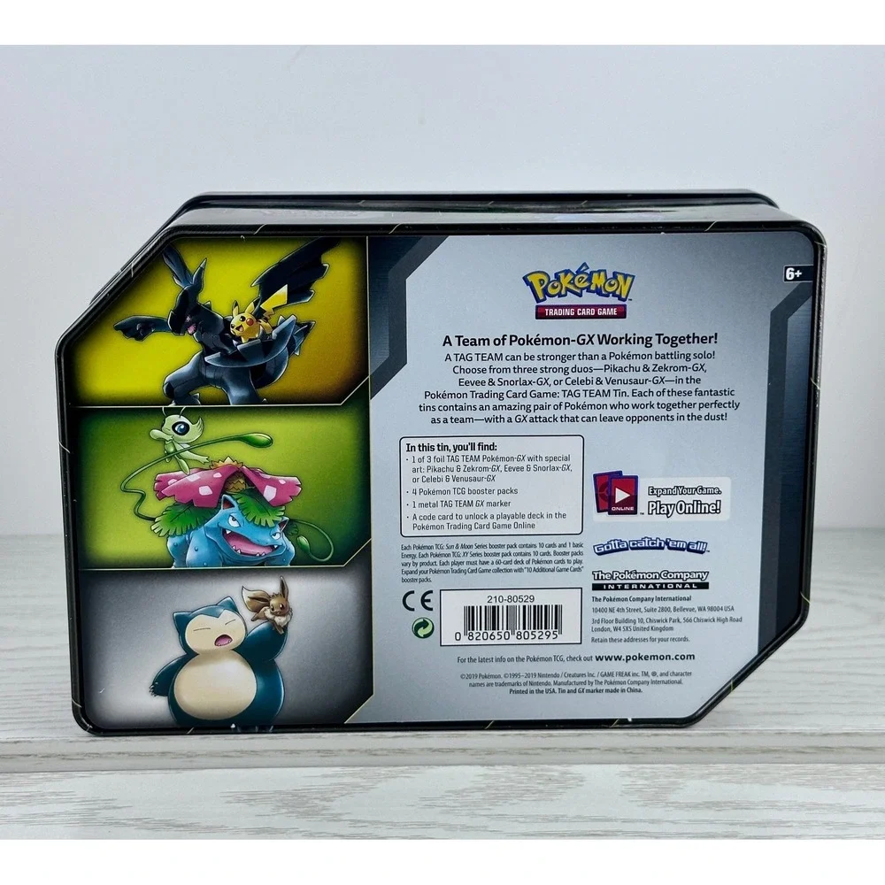 Pokemon Trading Card Game TAG TEAM Tins Zekrom GX Pikachu Collector Tin NO CARDS